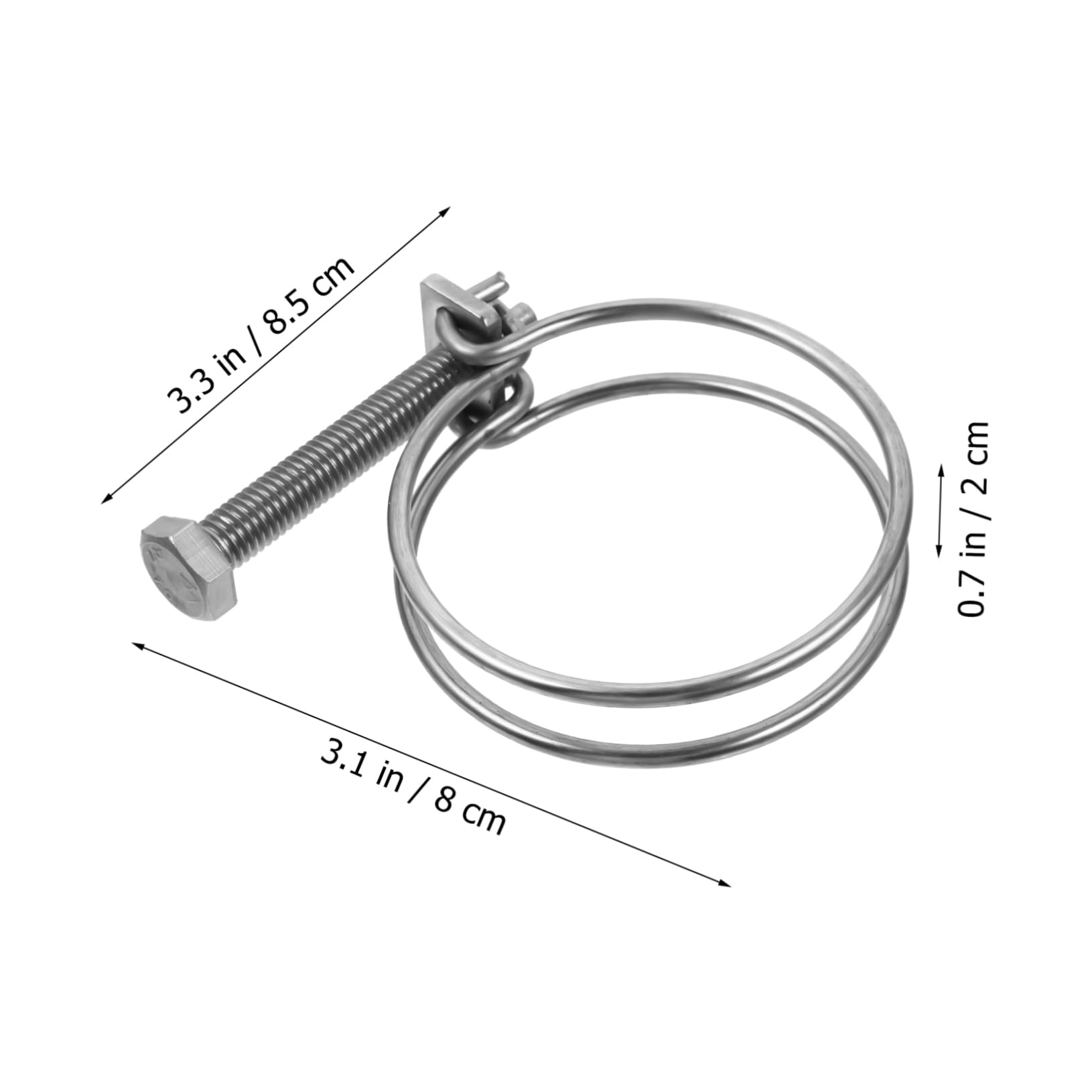 KICHOUSE 4 Pcs 1 Hose Clamp Worm Drive Clamp Useful Pipe Clips Fuel Line Clamp Practical Hose Clips Fuel Hose Tube Clamp Fastener Pipe Clamps Sturdy Pipe Clips Silver 304 Stainless Steel