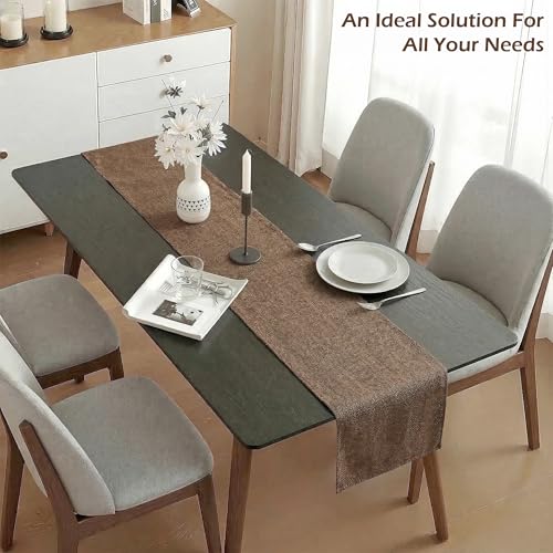 Image of Kuber Industries 72x12 inch Jute Table Runner for Party, Wedding and Family Dinners | Washable & Reusable Centre and Dining Table Runner | Brown