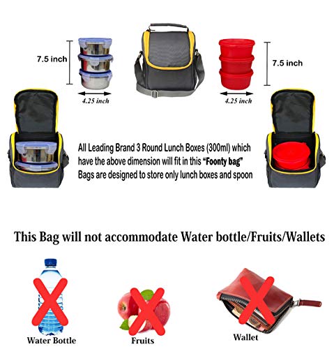 Image of Foonty Office Use Women Waterproof Lunch Bag /Tiffin Bag(Grey,FFFLB8021G)