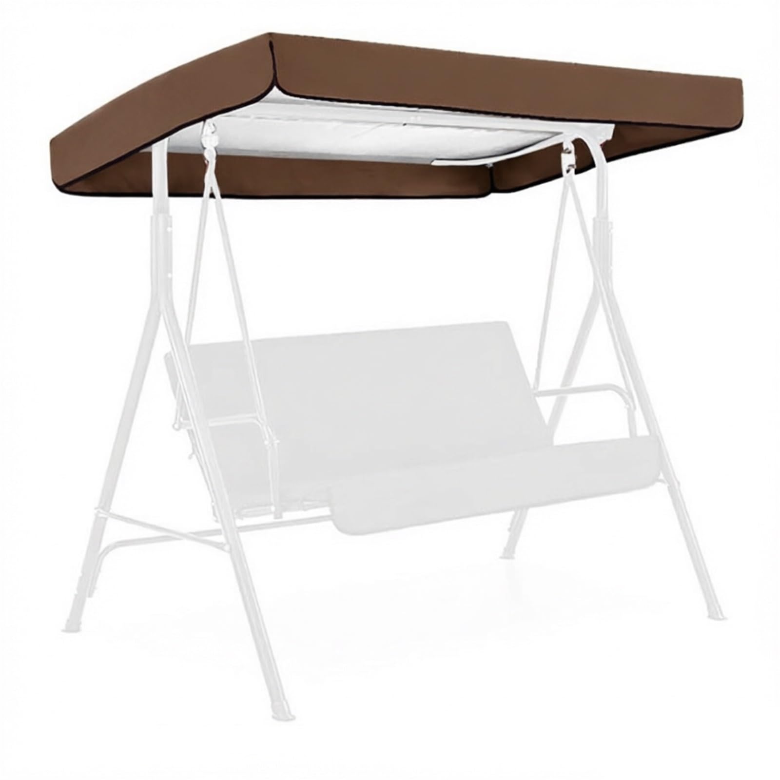 Xxbbyubo Swing Canopy Replacement Cover, 64x45in 75x47in 2/3 Seat Universal Swing Top Cover, Waterproof Windproof Sunshade Hammock Awning for Outdoor Patio(Brown,77"x49")