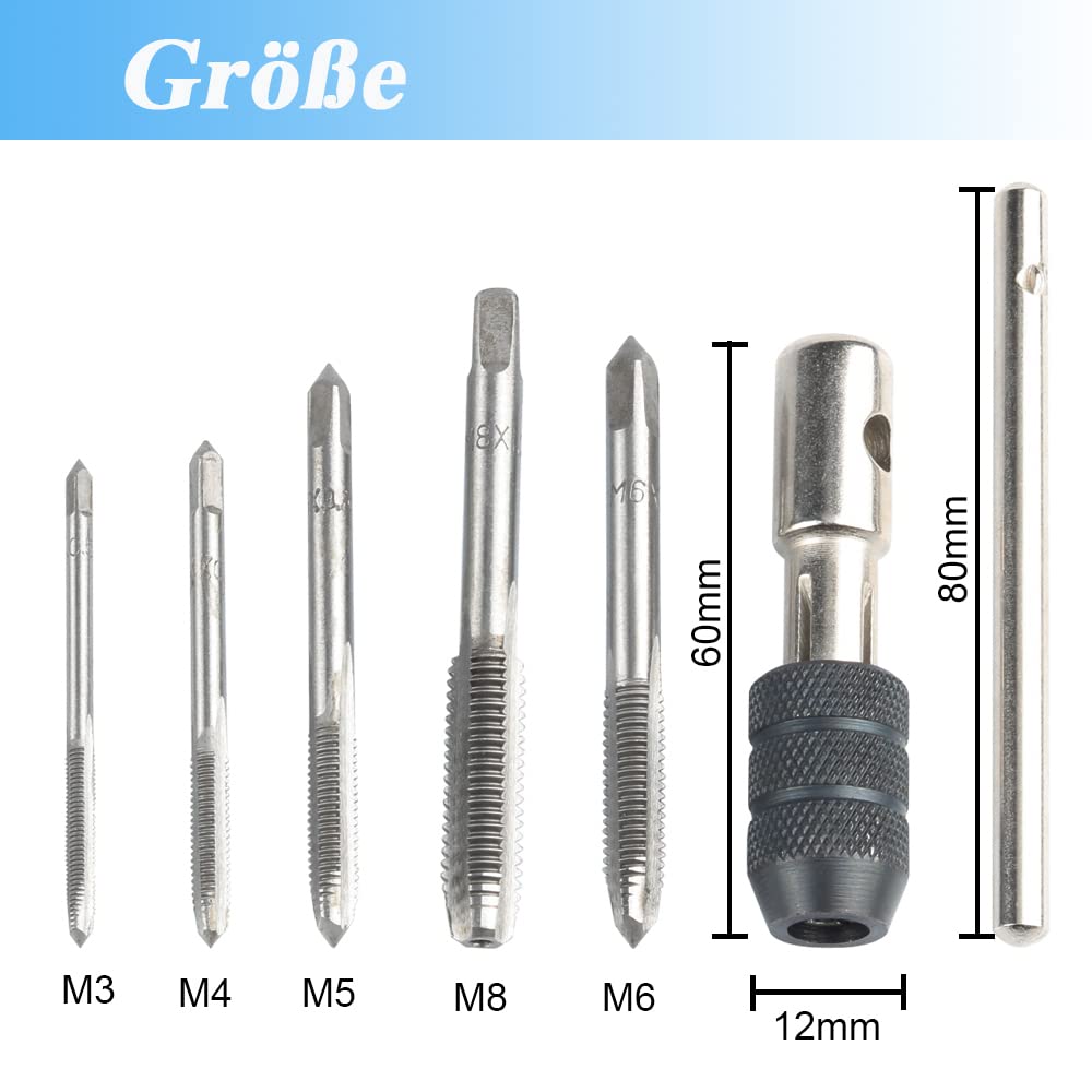 6pz Kit Stampo Metrico Supporto Strumento M6 M7 M8 M10 M12 Kit - Foto 4