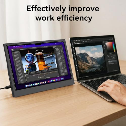 Image of 14 inch Portable Monitor, Monitor,Portable Monitor for Computer,IPS Gaming Monitor w /Premium Smart Cover & Screen Protector, Speakers, for Laptop PC MAC Phone PS4 Xbox Switch (14 inch)