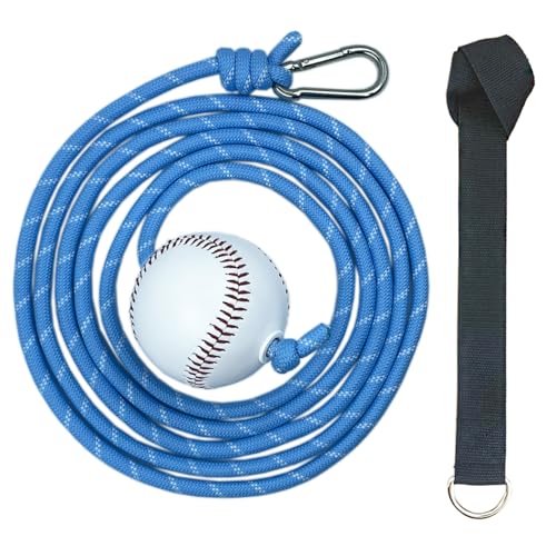 LOOEEL Baseball and Softball Batting Training Rope,Baseball Softball Hitting Trainer,Batting Swing Trainer for Baseball & Softball.Practice Baseball Swing Skills,and Hitting Performance.-Blue