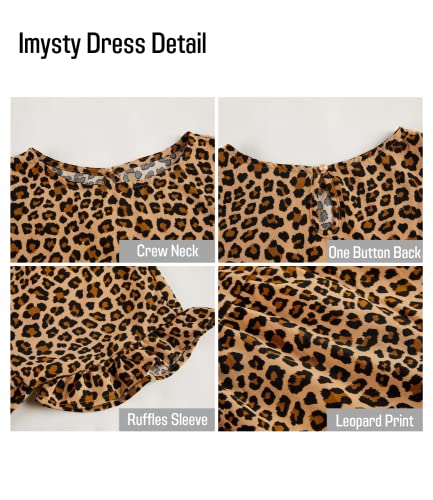 Imysty Womens Boho Floral Ruffle Sleeve Babydoll Loose Flowy Casual Summer Pleated Mini Dress3