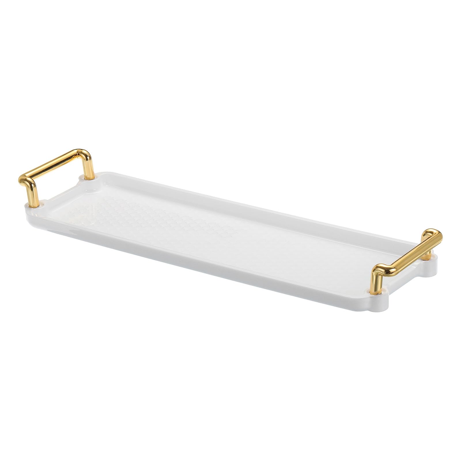 PATIKIL Plastic Serving Tray with Golden Handle