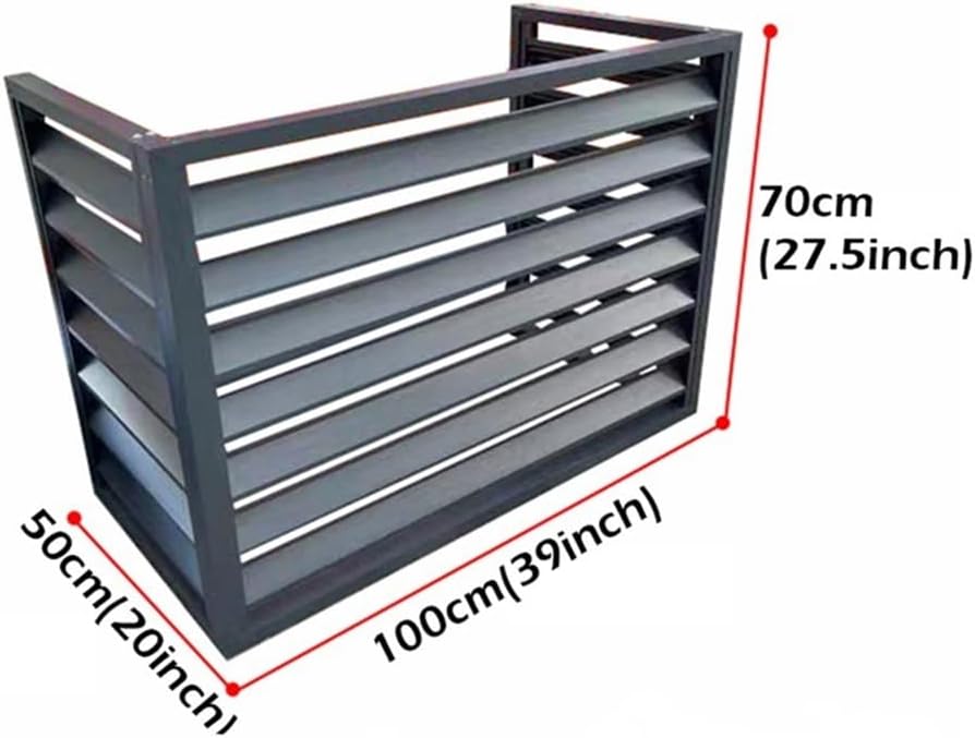 Aluminum Air Conditioner Screen, Freestanding Privacy Fence for Outside, AC Unit, No Dig Backyard Fence (Gray 1.5P)