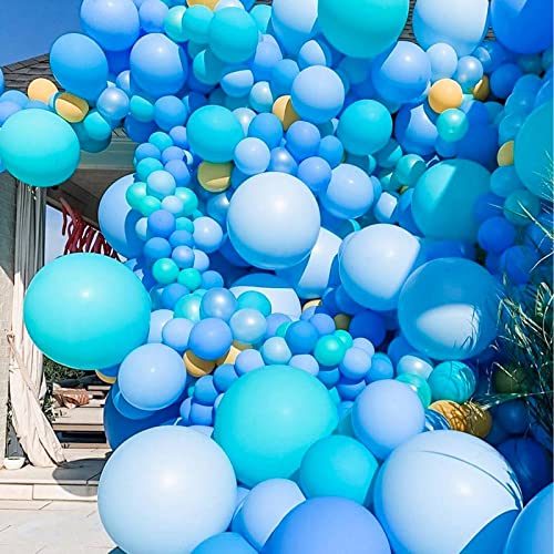 Image of 200pcs Light Blue Balloons 5 Inch, Small Mini Latex Balloons for Party Birthday Baby Shower Anniversary Festival Arch Garland Decoration