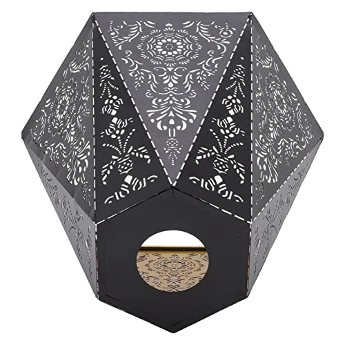 Fydun FYDUND2KRZU56X1 Lamp Shades Modern Scandinavian E27 E26 Wrought Iron Hexagonal Carved Lampshade cover
