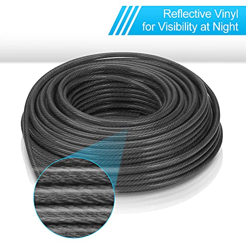 Augot Dog Tie Out Cable, 100 ft Heavy Duty Dog Aerial Run Cable with 10ft Pulley Runner Line for Dogs Up to 125lbs, Outdoor, Yard and Camping Running, Black - Image 8