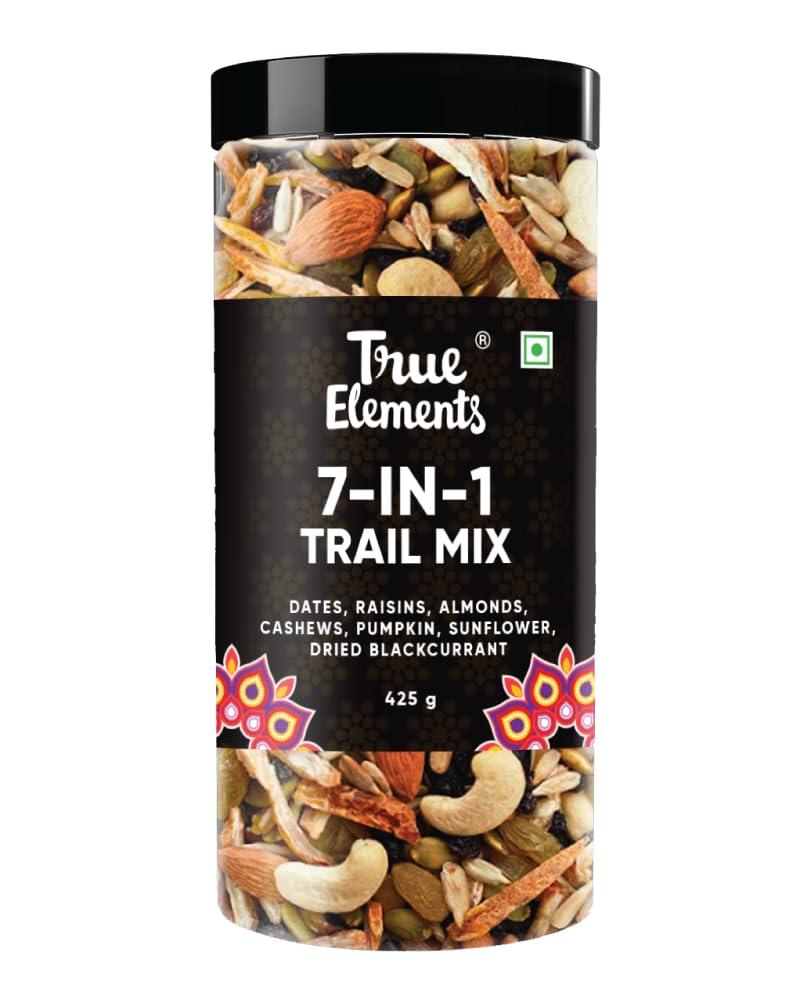 True Elements 7 in 1 Trail Mix 425gm - Dry Fruits Mix with Almonds, Cashews and Seeds | Mixed Dry Fruits | Seeds and Nuts | Healthy Food | Diet Snacks (B0CP3P4QJD) Amazon Price History, Amazon Price Tracker