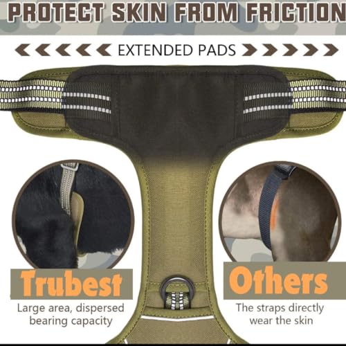 TruBest-Dog-Harness-Dog-Body-Belt-Vest-for-Large-Medium-Small-Dogs-with-Safety-Reflective-No-Pull-Adjustable-Military-Style-Dog-Vest-Training-Harness