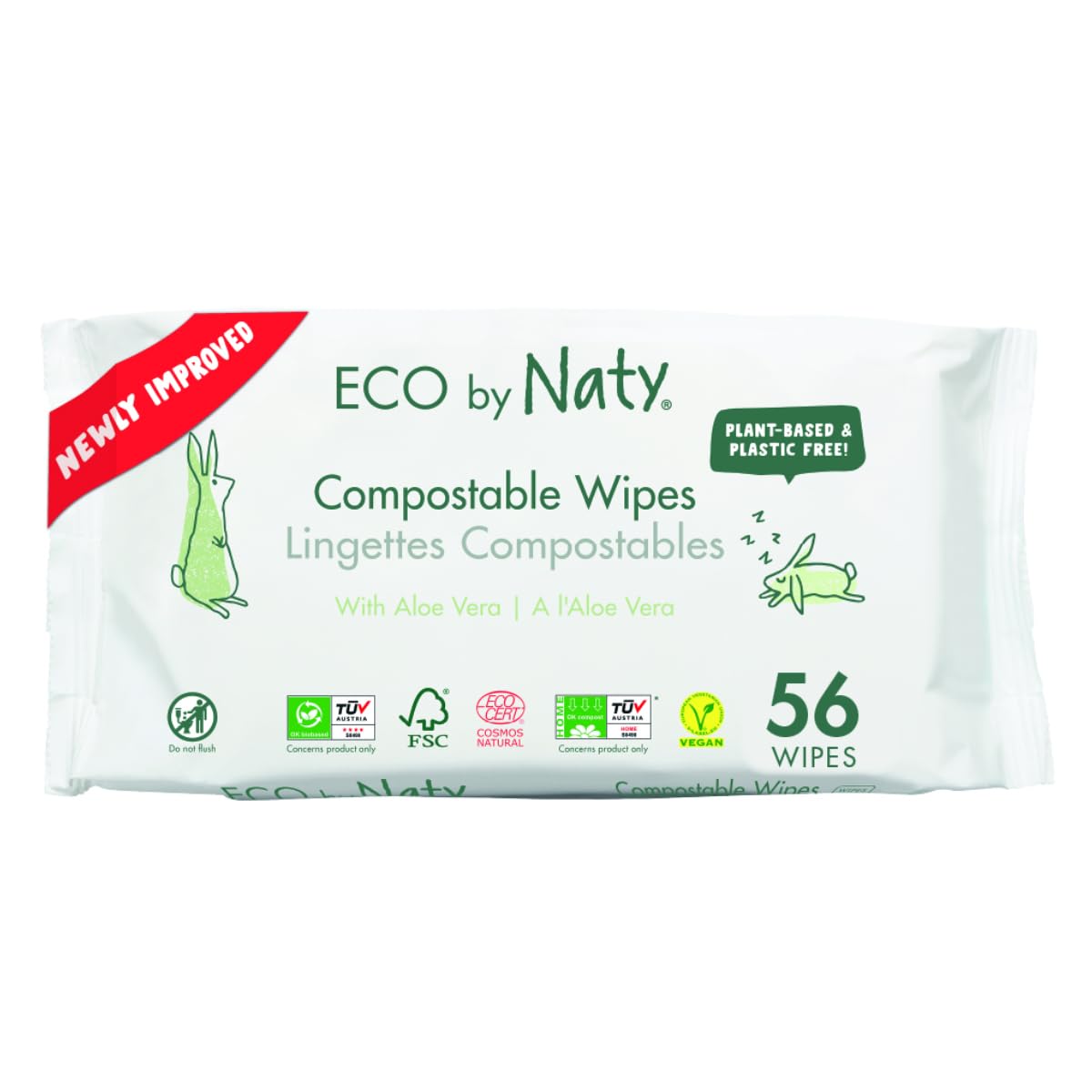 NATY by Nature Babycare ECO Wipes with Aloe - Pack of 12, Total 672