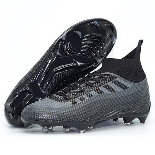 Soccer Cleats for Mens Womens Lace-Up Outdoor Professional Training Turf Football Boots High Ankle Baseball Shoes