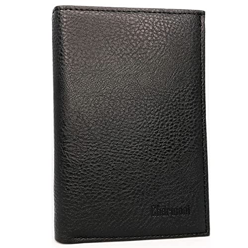 Charmoni - GC101 - Grand Classique Portefeuille Homme Porte Carte Crédit Visite Monnaie en Cuir Synthétique (Noir 101)