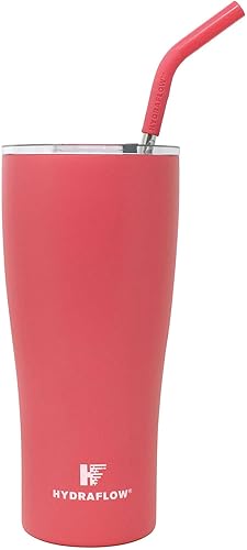 Miniatura 3 de HYDRAFLOW Capri - Vaso de 40 onzas con popote  Vaso aislado al vacío de triple pared  Vaso aislado al vacío  Vaso de acero inoxidable  Vaso