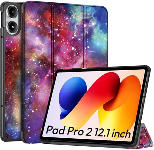 Image of Robustrion Cover for Redmi Pad 2 Pro 12.1 inch Cover Case, Trifold Cover Case for Redmi Pad 2 Pro 5G Tablet Cover [Auto Sleep Wake Support] - Galaxy