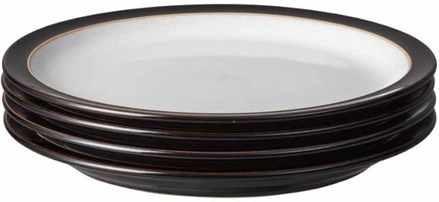Denby 406048905 Elements 4 Piece Dinner Plate Set, Black/White, 26.5*26.5*3 centimeters
