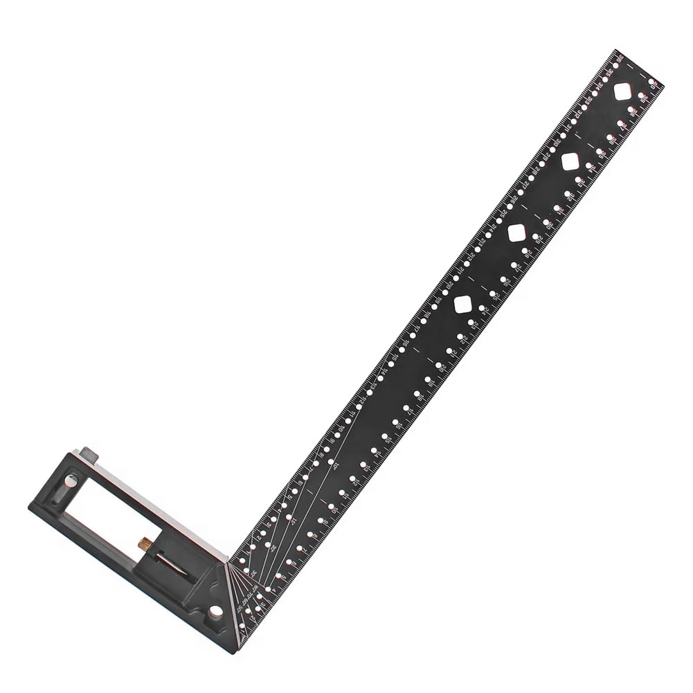 Ehwisbe 40Cm Marking Right Angle Ruler 45/90 Degree Hole Angle Ruler Industrial Scribe Marking Angle Gauge Woodworking