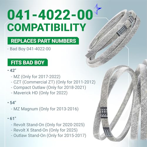 Image of BlueStars 041-4022-00 Deck Belt | Heavy-Duty Aramid Cord | 5 /8 inch x 141 inch