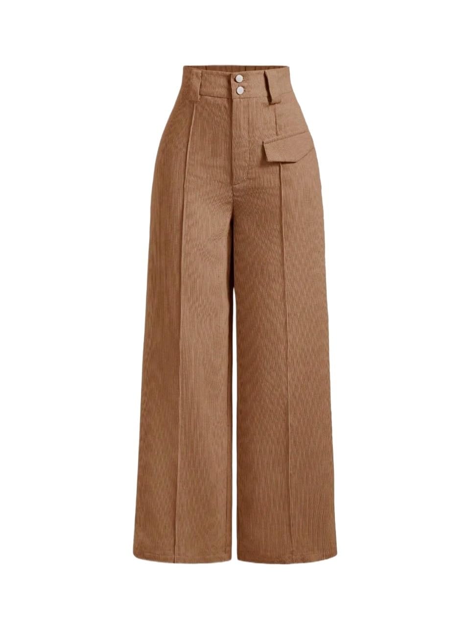 Womens Casual Solid Color Pleated Dress Pants Fall Trousers