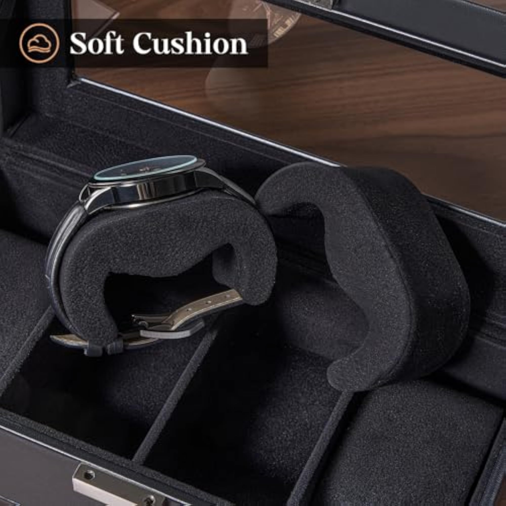 Watch Case, 8 Slot Mens Watch Box Holder Organizer