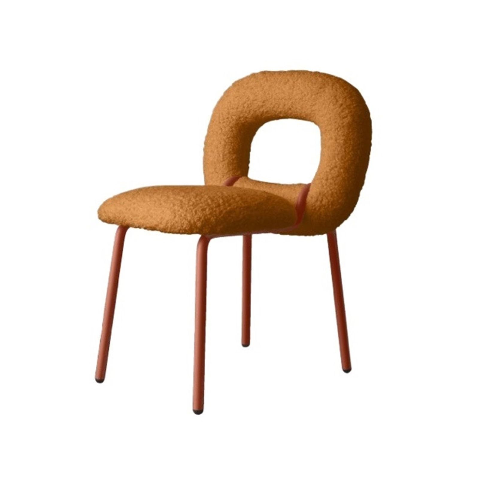 T2H9B5V4G8 Dining Chairs Modern Boucle Dining Chairs, Kitchen & Room, Backrest Upholstered with Metal Legs(Orange)