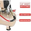 Hromee 1/4-Inch x 100 Feet Polyurethane Air Hose with Bend Restrictors PU Compressor Hose with 1/4 Industrial Quick Coupler and Plug Kit, Red