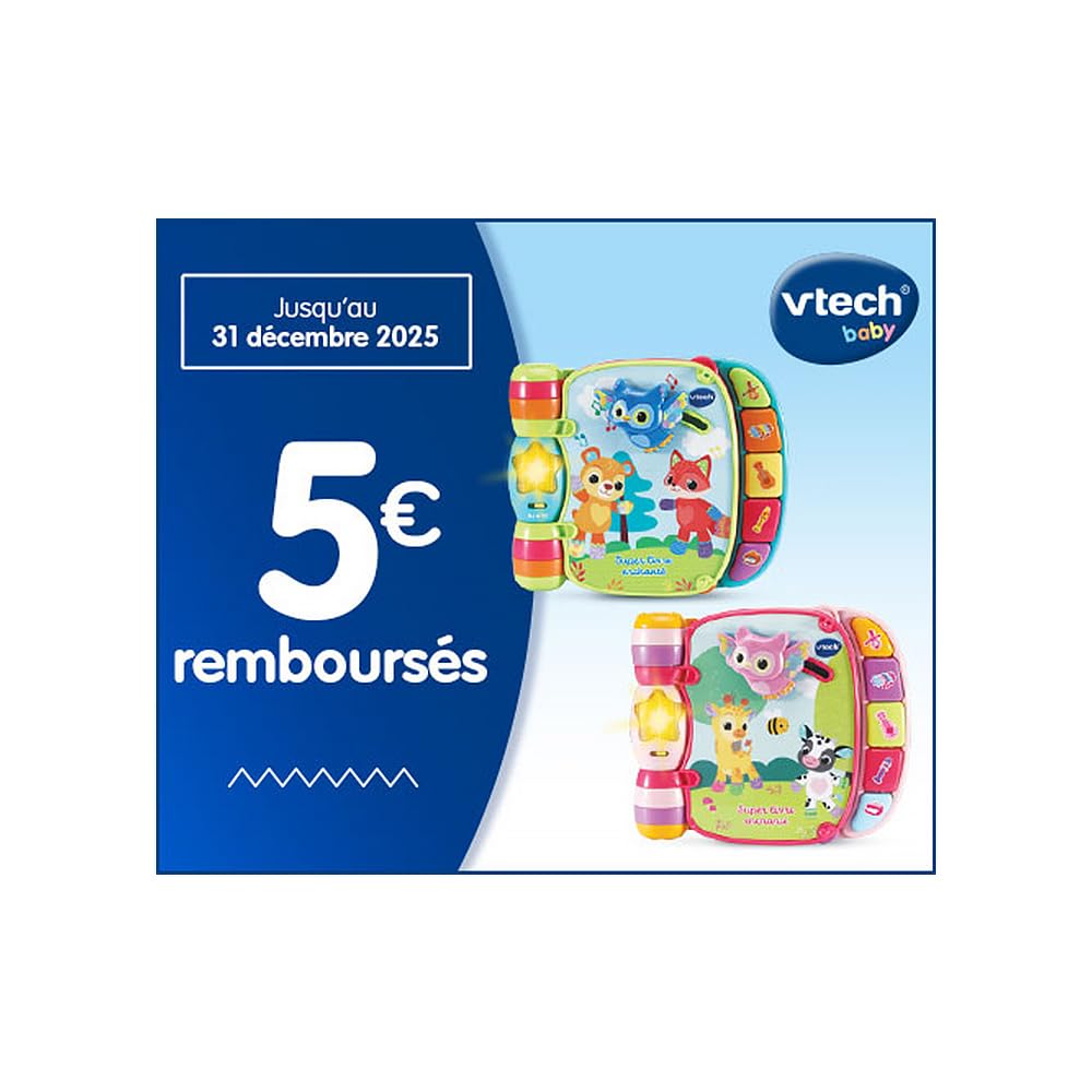 VTech - Super Livre Enchanté des Baby Loulous Rose, Livre interactif Bébé - 6 /36 Mois - Contenu en Français