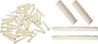 Vista 1 de Pasadores de puente de guitarra acústica, clavijas de cuerda y tuerca de guitarra de hueso preranurada de 6 cuerdas compatibles con guitarra