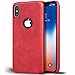 Produktbild Conie UN2366 Unibody Kompatibel mit iPhone X/XS, PU Leder Case Handyhüllen flexibel passgenaue Aussparung Cover für iPhone 10 Handyschutz Vintage Rot