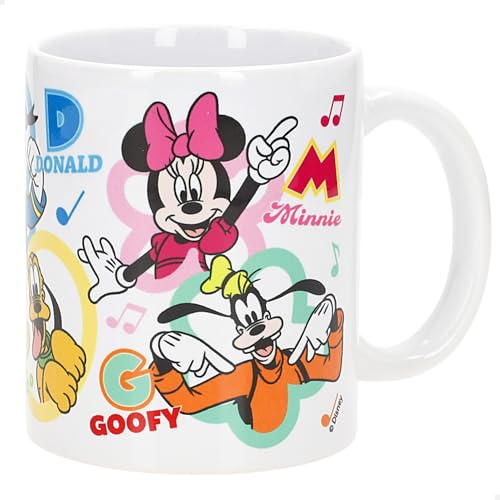 ColorBaby Minnie y Mickey Taza de cerámica, Licencia oficial, Mango ergonómico, Apto para microondas, Lavavajillas, Incluye caja cartón regalo, Tazas desayuno, Regalos baratos niños (77644)