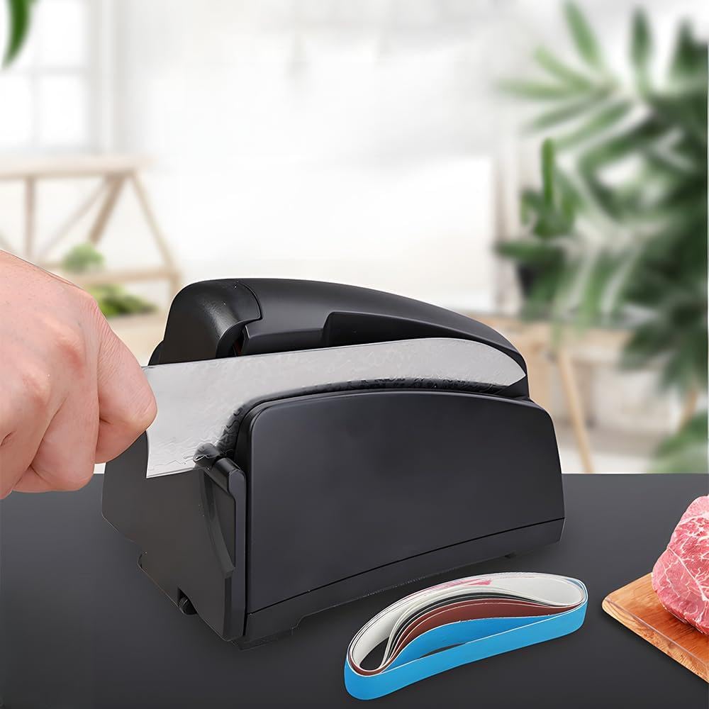 Affûteur de couteaux électrique Domary portable avec brosse de nettoyage intégrée