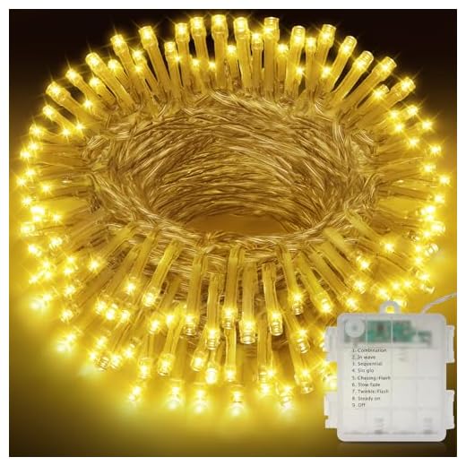 Realky Guirlande Lumineuse de Noël à Piles, 21M 210LED Lumières de Noël Intérieur et Extérieure, 8 Modes et Fonction Mémoire Guirlande Lumineuse Sapin pour Balcon, Jardin, Chambre, Fête - Blanc Chaud