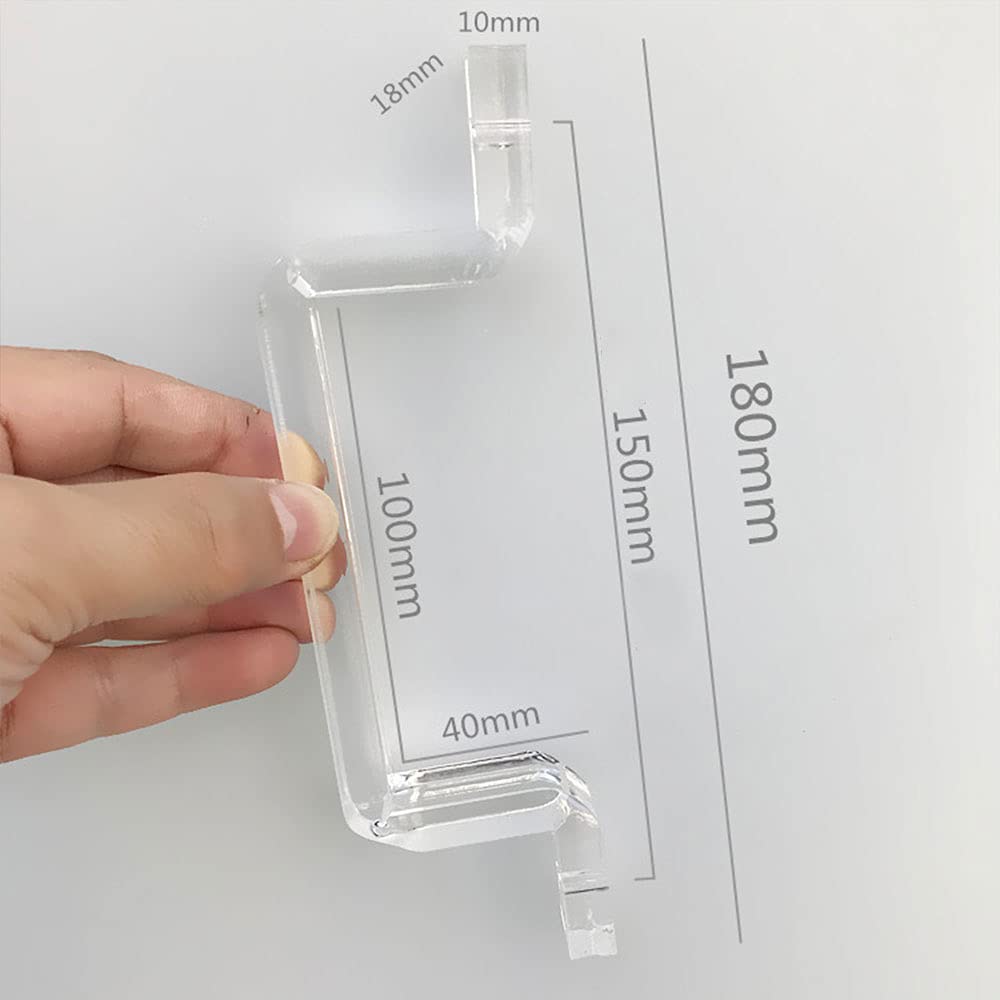 3 PCS Acrylic Clear Furniture Handle Kitchen Cupboard Cabinet Door Pull Bedroom Dresser Drawer Knob Bathroom Wardrobe Decorating 180x18x54mm - Image 2