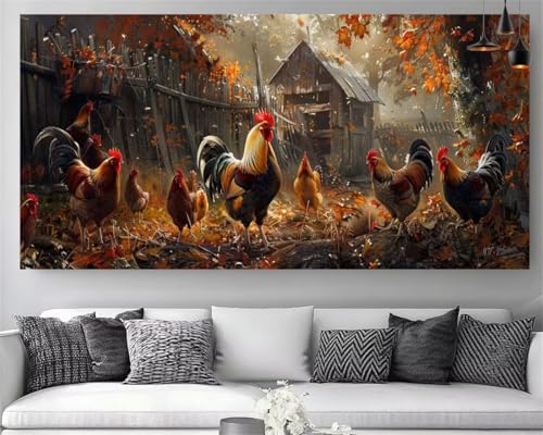 Diamond Painting Ferme 50x150cm pour sublimer votre décoration de salon rustique