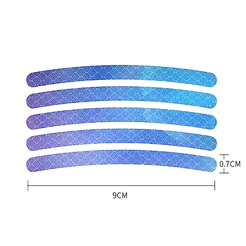 Image of 20PCS Car Wheel Hub Color Strong Reflective Stickers for Cars Night Safety Warning Reflective Stripe Decal Auto Motorcycle Wheels Rim Cycling Bicycle Truck Car Stickers (Color Sky)