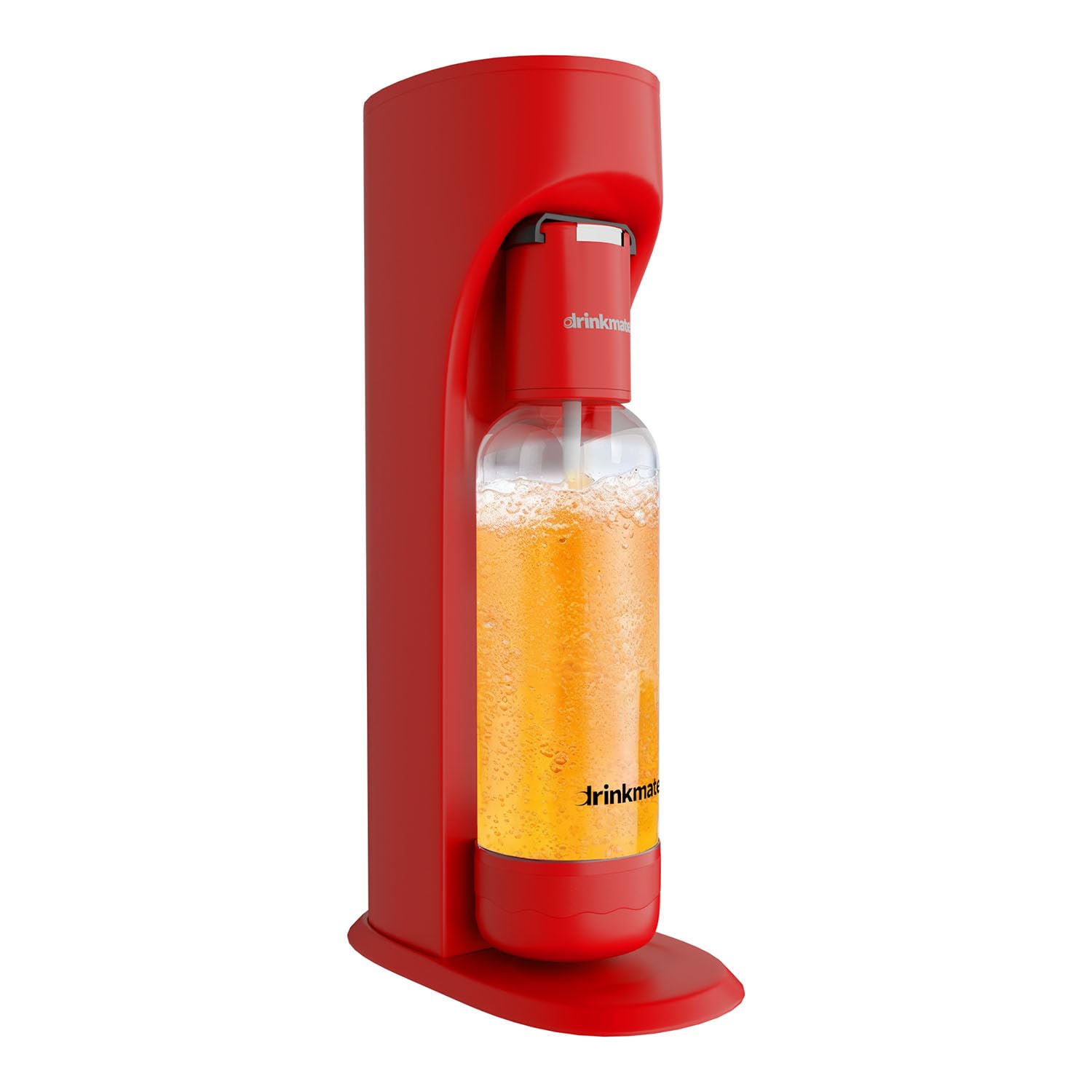 Drinkmate Sparkling Cocktail Mocktail Wine Juices and Water Maker, Carbonates Any Drink with Push-Button Simplicity, with 1L bottle and 60 Litre CO2 cylinder, Royal Red