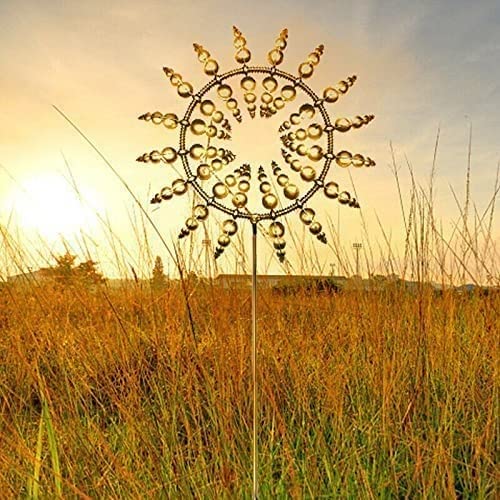 SUOMO Magical Metal Windmill, 3D Metal Wind Sculptures Spinners, Magic Metal Kinetic Sculpture Wind Catchers - Image 3