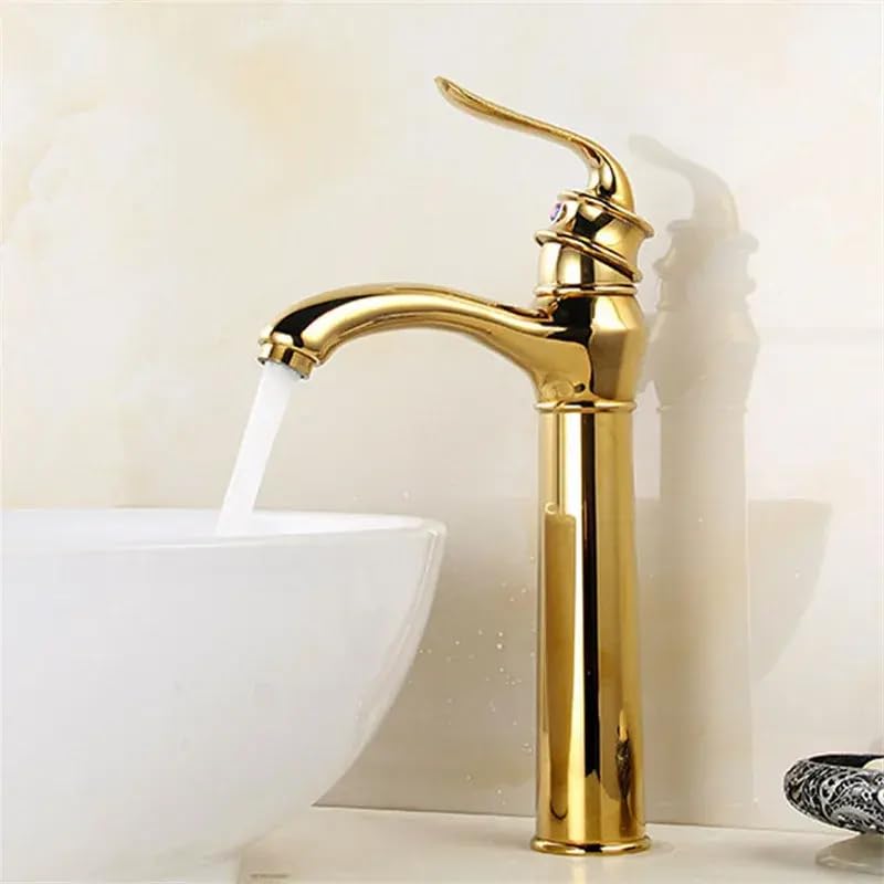 B Backline Brass Basin Mixer Tap | Bathroom Basin Faucet | Pillar tap for Basin | Hot & Cold Wash Basin Taps | Mixer taps for Bathroom & Livingroom (Gold Glossy)-image-38