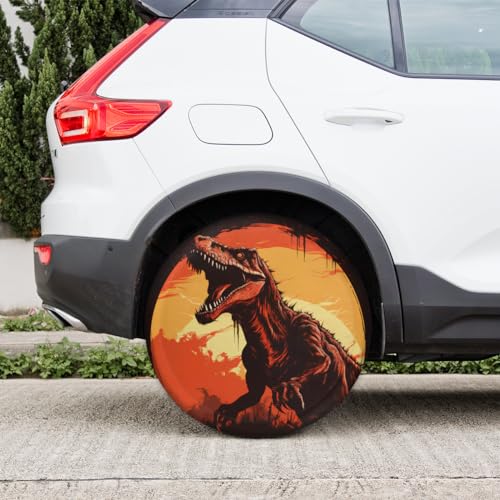 Image of Spare Tire Cover for RV Trailer, Dinosaur Ferocious Animal Tire Covers Universal Fit for Travel Trailer Camper Jeep RV SUV Truck Waterproof Wheel Cover (16 inch for Diameter 29 inch - 31 inch)