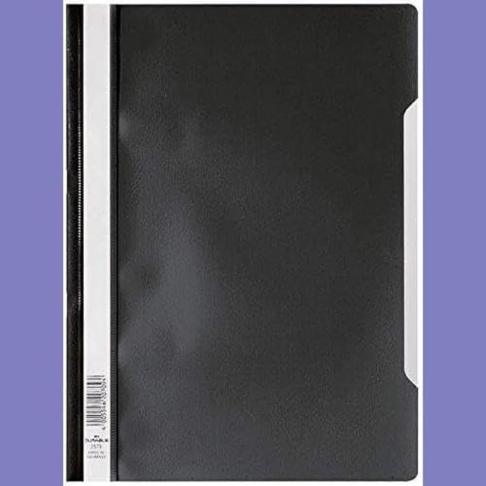 Durable 252301 Skoroszyt A4 (z przezroczystą okładką, z PP), opak. 25 sztuk, kolor czarny.