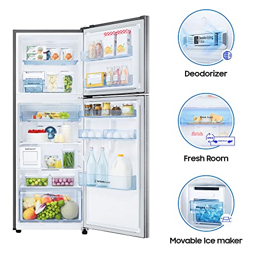 Image of Samsung 336 L 2 Star Inverter Double Door Refrigerator Appliance (RT37A4632S9 /HL, Grey, Refined Inox, Convertible 5In 1, Curd Maestro)