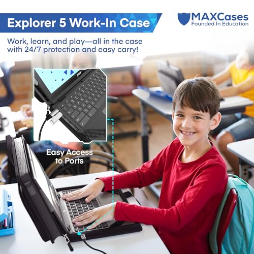MAXCases Explorer Protective Case for 14 Inch Laptop & Chromebook with Pocket, Molded Interior - Rugged, Custom-Fit Cases for 14 Inch Laptop & Chromebook - Shockproof & Durable Cover, Bag3