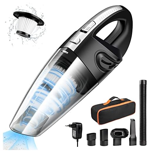 CICK Aspirateur à Main sans Fil, Aspirateur de Table sans Fil Rechargeable 120W 8500Pa, Aspirateur à Main À Charge Rapide avec Filtre Lavable, Idéal pour Domicile, Voiture, Cuisine