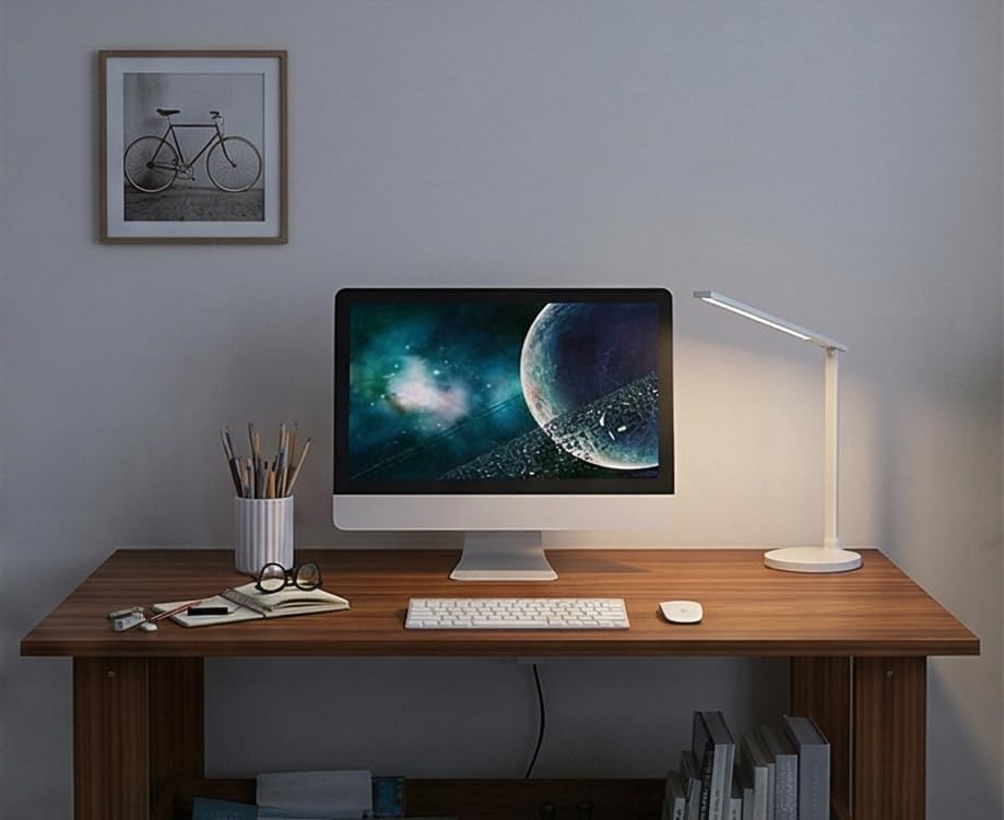 Image of Furniture Cafe Engineered Wood Computer Desk with Storage Shelf - 90 x 50 x 75 cm Modern Study & Laptop Table for Home Office | Writing Workstation Desk for Students & Professionals