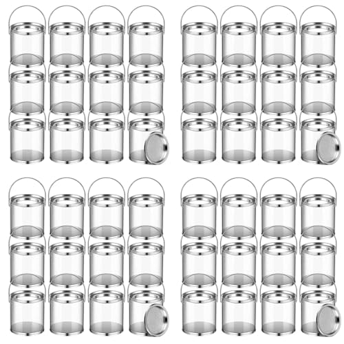 Mini Pots de Peinture en Plastique Lot de 48 Récipients Vides Transparents pour Artisanat 7,6cm