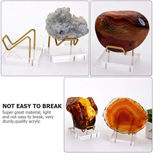 VILLCASE Acryl Display Stand Crystal Acryl Basis Met Metalen Rek Creatieve Weergave Base Sieraden Houder Edelsteen… - Image 5