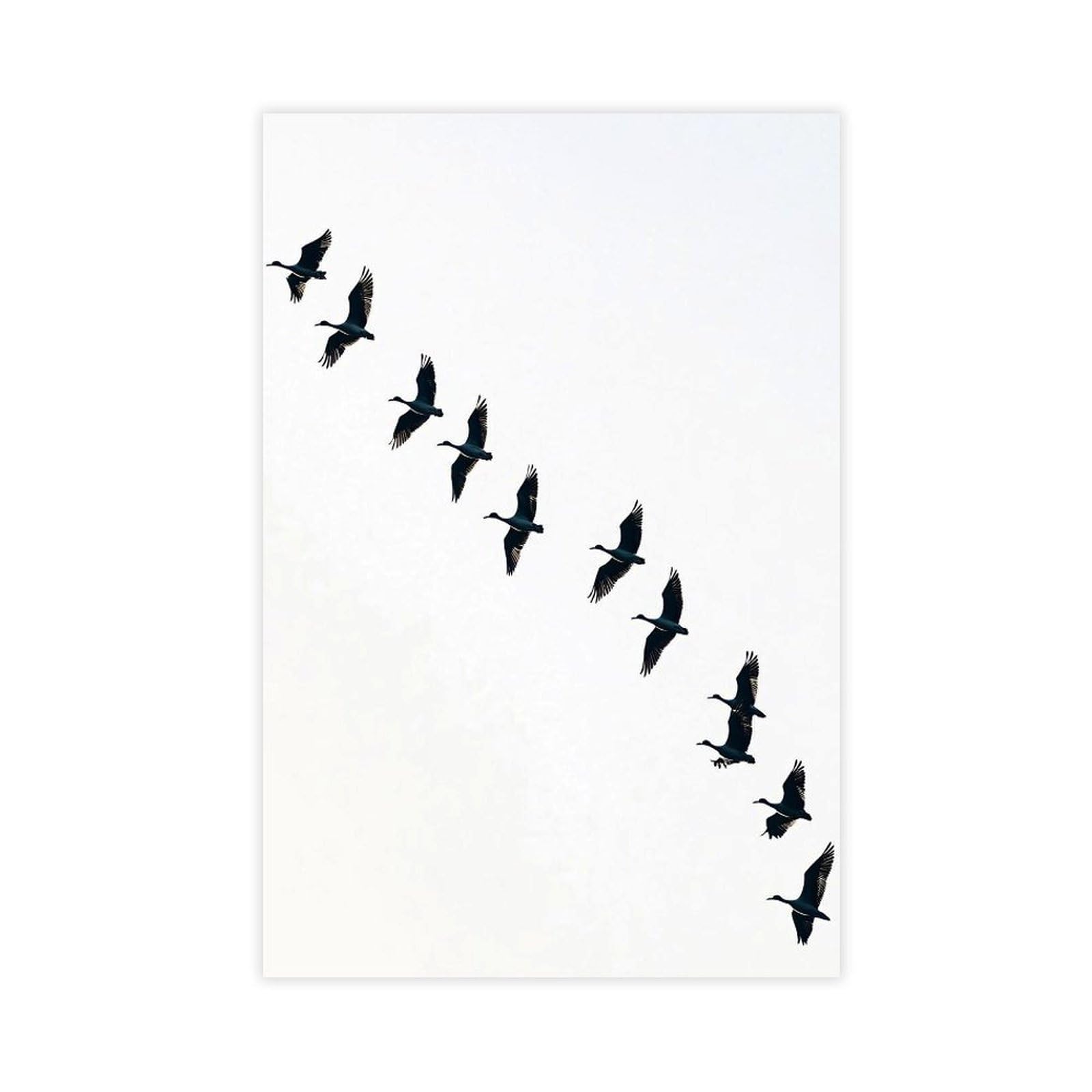 Qnvjqkdsi Unframe Flying Cranes Elegant Bird Art Canvas Poster Bedroom Decor Landscape Office Room Decor Gift 24" L X 36" W
