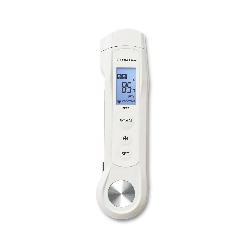 TROTEC BP2F Termometr do żywności pomiar temperatury wnętrza od -40 °C do +200 °C/280 °C termometr na podczerwień do produktów spożywczych