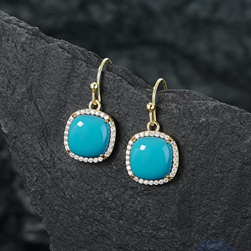 Jupiter Natural Gemstone Dangle Earrings - 14k Gold/Rhodium Plated Genuine Gemstone Dangle Women Earrings, 10mm Natural Gemstone, Pendant Earrings Gifts for Valentine's Day, Mother's Day, Birthday Jewelry Gifts3